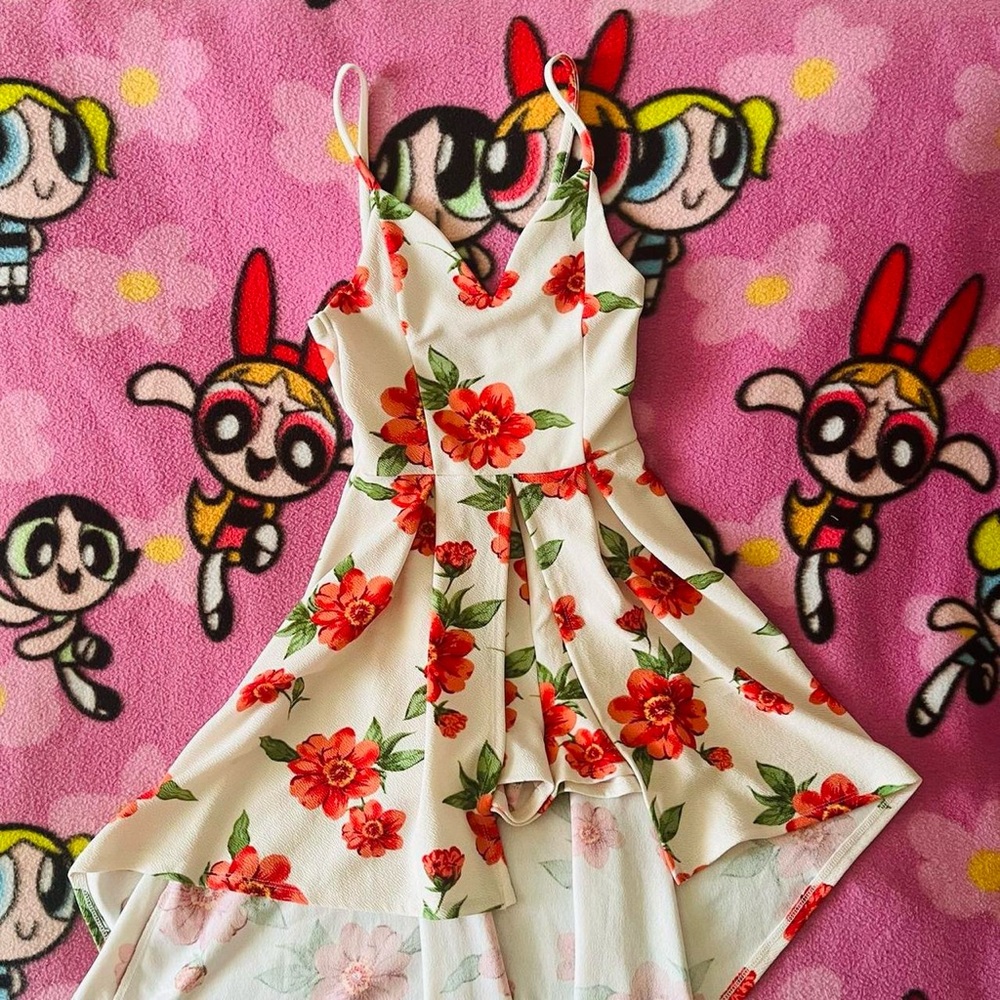 White floral dress